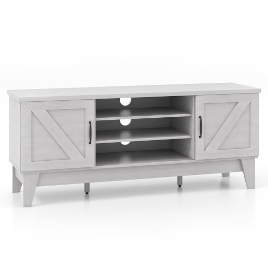 Farmhouse Gray TV Stand with Barn Doors for 65-Inch TVs 4 Farmhouse Gray TV Stand with Barn Doors for 65-Inch TVs - Image 4