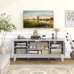 Farmhouse Gray TV Stand with Barn Doors for 65-Inch TVs 13 Farmhouse Gray TV Stand with Barn Doors for 65-Inch TVs