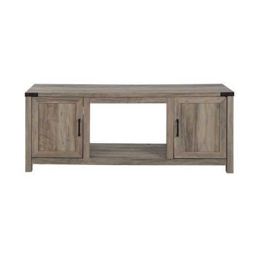 Farmhouse Electric Fireplace TV Stand with Storage Cabinets Natural 4 Farmhouse Electric Fireplace TV Stand with Storage Cabinets Natural - Image 4