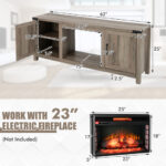 Farmhouse Electric Fireplace TV Stand with Storage Cabinets Natural 12 Farmhouse Electric Fireplace TV Stand with Storage Cabinets Natural
