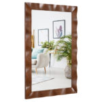 Rustic Farmhouse Wall Mirror with Solid Wood Frame 41.5x28