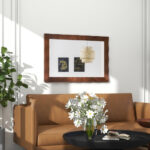 Rustic Farmhouse Wall Mirror with Solid Wood Frame 41.5x28