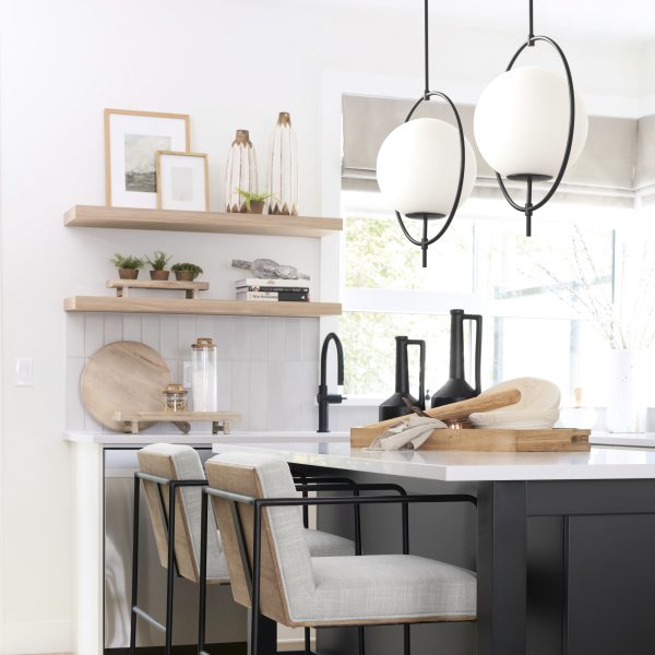 Farrah Frosted Glass Globe set in Matte Black Metal Pendant Ceiling Light 1