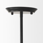 Farrah Frosted Glass Globe set in Matte Black Metal Pendant Ceiling Light