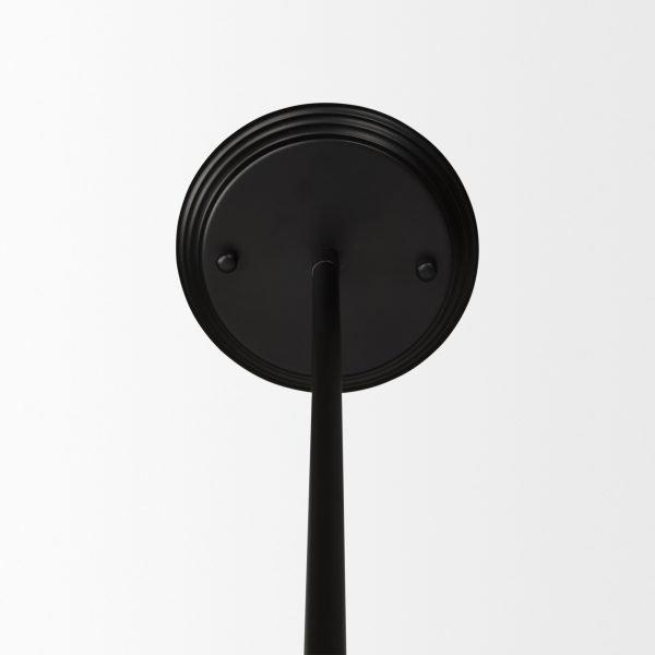 Farrah Frosted Glass Globe set in Matte Black Metal Pendant Ceiling Light 5