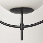 Farrah Frosted Glass Globe set in Matte Black Metal Pendant Ceiling Light