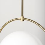 Farrah Frosted Glass Globe w/ Gold Metal Pendant Light