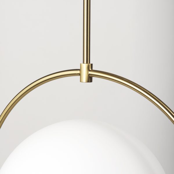 Farrah Frosted Glass Globe w Gold Metal Pendant Light 6