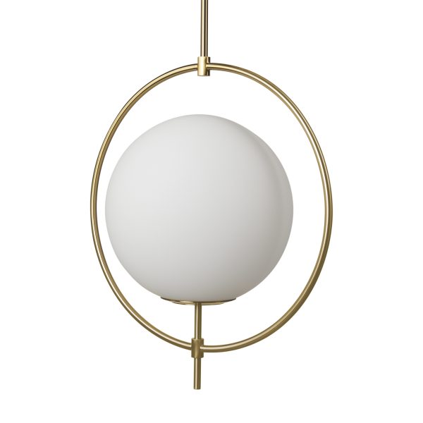 Farrah Frosted Glass Globe w Gold Metal Pendant Light