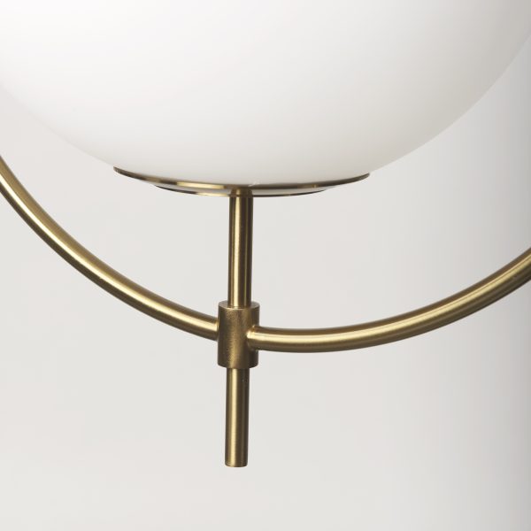 Farrah Frosted Glass Globe w Gold Metal Pendant Light 7