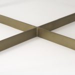 Faye 34L x 34W x 17H Beige Finished Wood W/Gold Metal Base Square Coffee Table