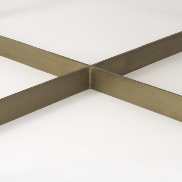 Faye 34L x 34W x 17H Beige Finished Wood WGold Metal Base Square Coffee Table 9
