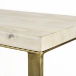 Faye 50L x 15W x 30H Beige Finished Wood W/Gold Metal Base Console Table
