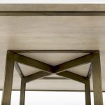 Faye I 48L x 48W x 30H Beige Finished Wood W/Gold Metal Base Square Dining Table
