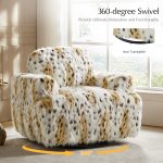 Feliciana Snow Leopard Glam Swivel Rocking Chair 8 Feliciana Snow Leopard Glam Swivel Rocking Chair