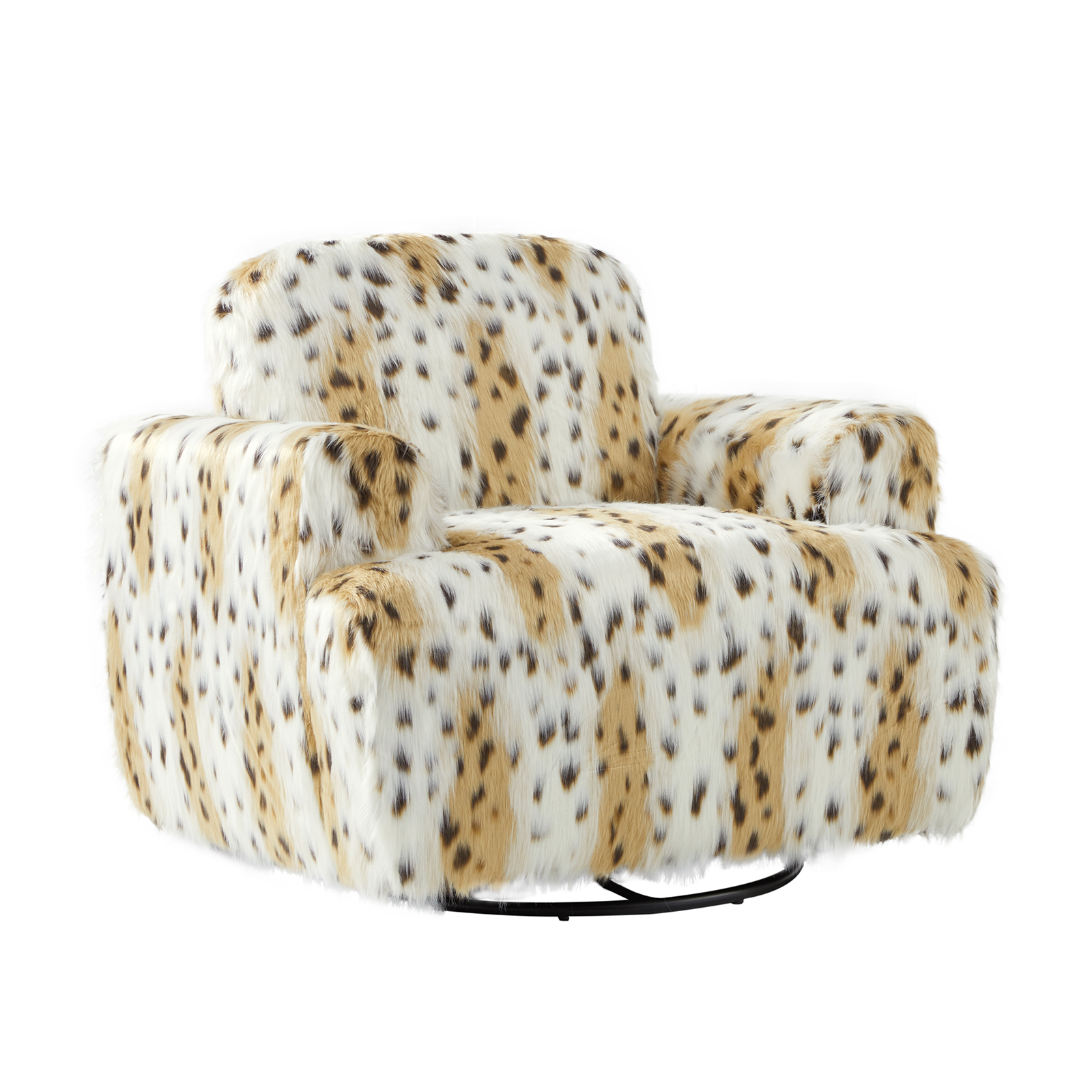 Feliciana Snow Leopard Glam Swivel Rocking Chair 1 Feliciana Snow Leopard Glam Swivel Rocking Chair