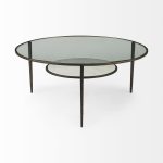 Felicity 36.0L x 36.0W x 16.0H Marble Top W/Iron Frame Coffee Table