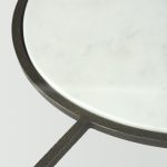 Felicity 36.0L x 36.0W x 16.0H Marble Top W/Iron Frame Coffee Table