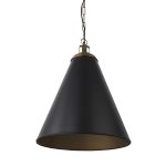 Fenton 18.0L x 18.0W x 23.0H Black W/Antiqued Gold Accents Pendant Light