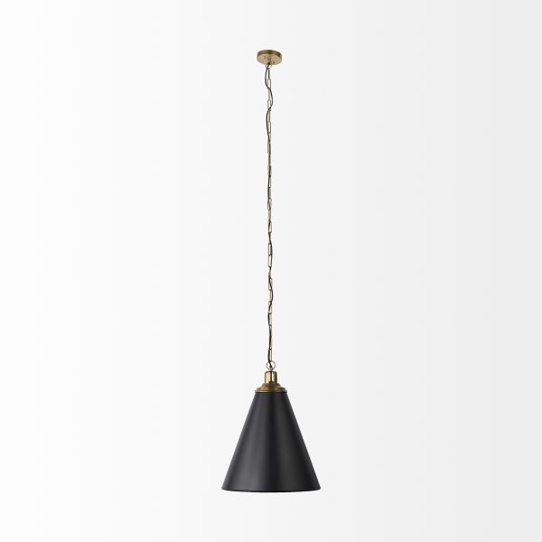 Fenton 18.0L x 18.0W x 23.0H Black WAntiqued Gold Accents Pendant Light 3