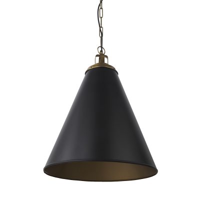 Fenton 18.0L x 18.0W x 23.0H Black W/Antiqued Gold Accents Pendant Light