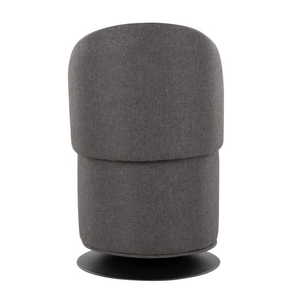 Finch Black Metal Charcoal Fabric Contemporary Adjustable Swivel Chair 10