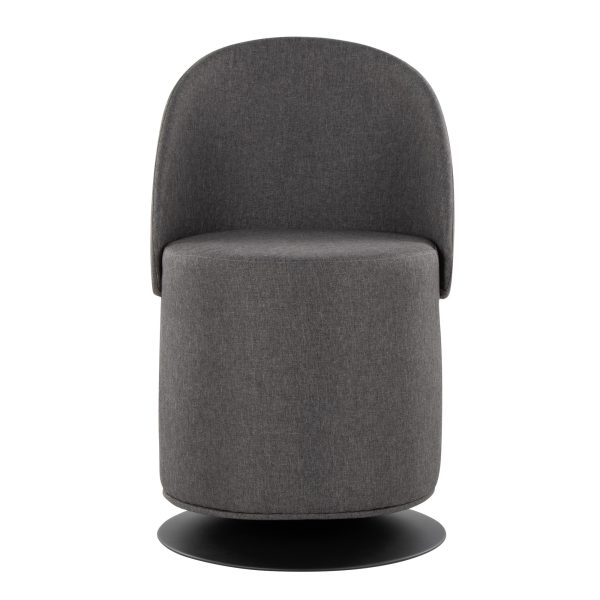 Finch Black Metal Charcoal Fabric Contemporary Adjustable Swivel Chair 11