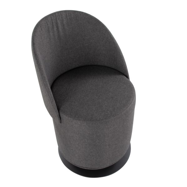 Finch Black Metal Charcoal Fabric Contemporary Adjustable Swivel Chair 12