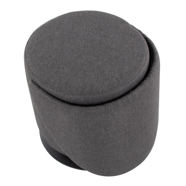 Finch Black Metal Charcoal Fabric Contemporary Adjustable Swivel Chair 14