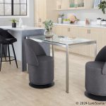 Finch Black Metal Charcoal Fabric Contemporary Adjustable Swivel Chair 18 Finch Black Metal Charcoal Fabric Contemporary Adjustable Swivel Chair
