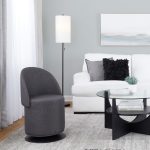 Finch Black Metal Charcoal Fabric Contemporary Adjustable Swivel Chair 21 Finch Black Metal Charcoal Fabric Contemporary Adjustable Swivel Chair