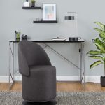 Finch Black Metal Charcoal Fabric Contemporary Adjustable Swivel Chair 22 Finch Black Metal Charcoal Fabric Contemporary Adjustable Swivel Chair