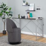 Finch Black Metal Charcoal Fabric Contemporary Adjustable Swivel Chair 23 Finch Black Metal Charcoal Fabric Contemporary Adjustable Swivel Chair