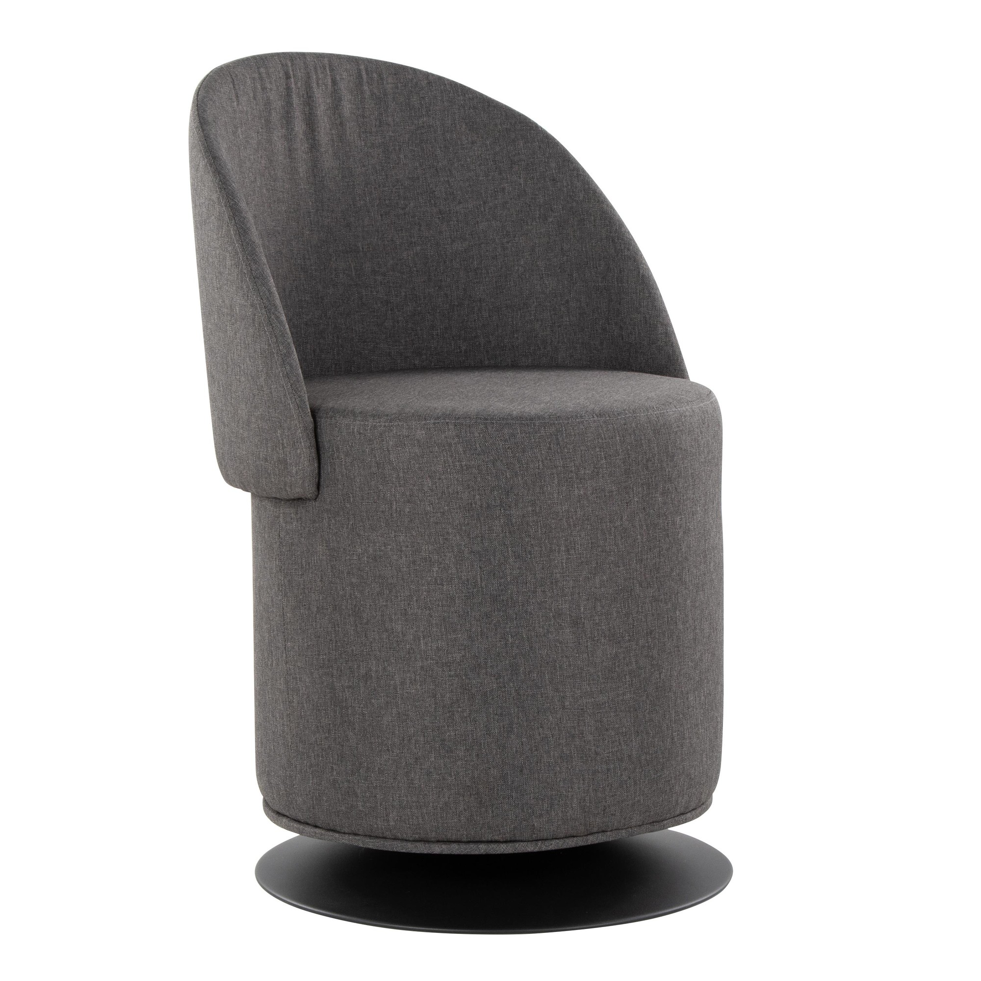 Finch Black Metal Charcoal Fabric Contemporary Adjustable Swivel Chair 8 Finch Black Metal Charcoal Fabric Contemporary Adjustable Swivel Chair - Image 8