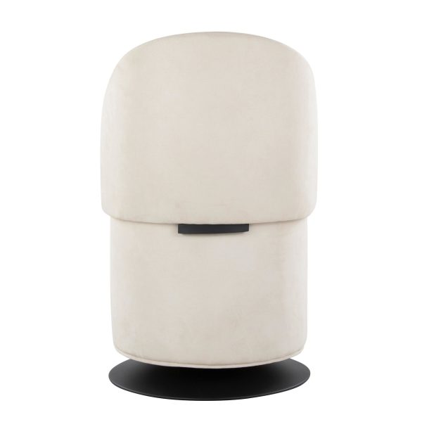 Finch Black Metal Cream Fabric Contemporary Swivel Chair 11
