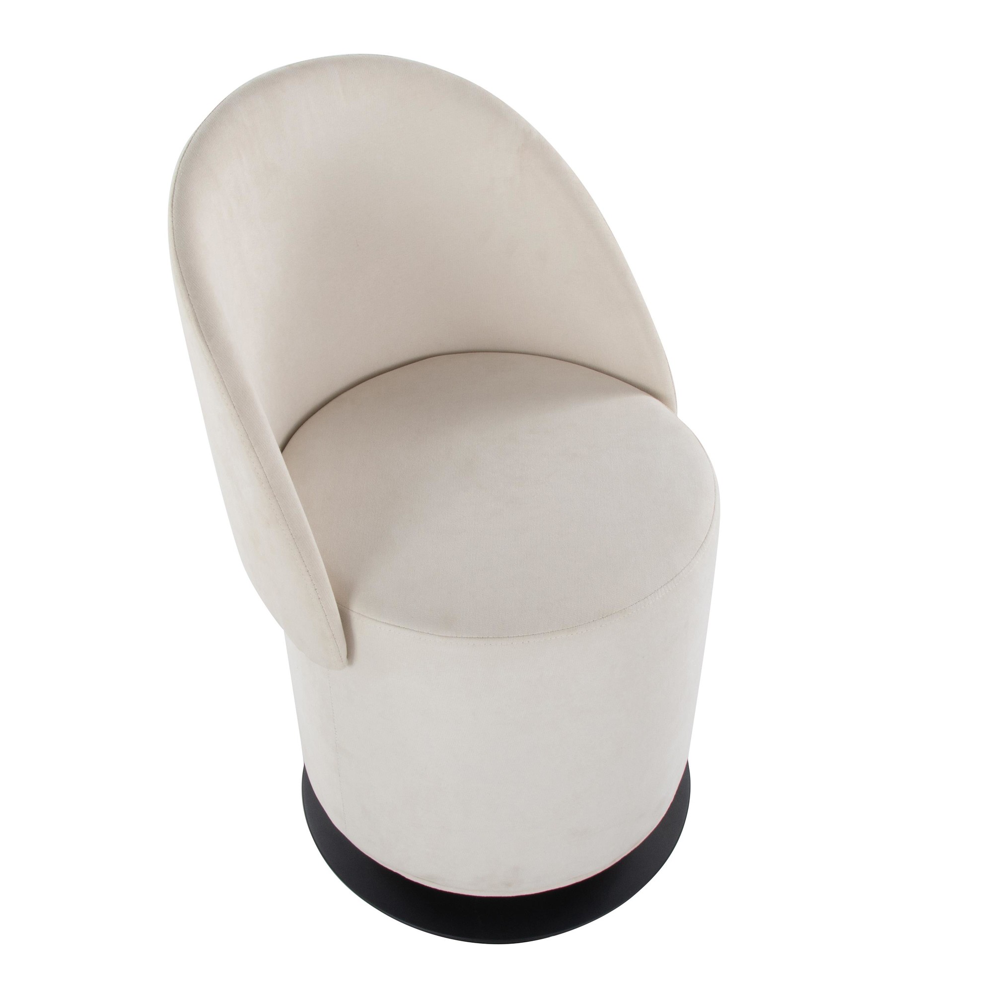 Finch Black Metal Cream Fabric Contemporary Swivel Chair 14 Finch Black Metal Cream Fabric Contemporary Swivel Chair - Image 14