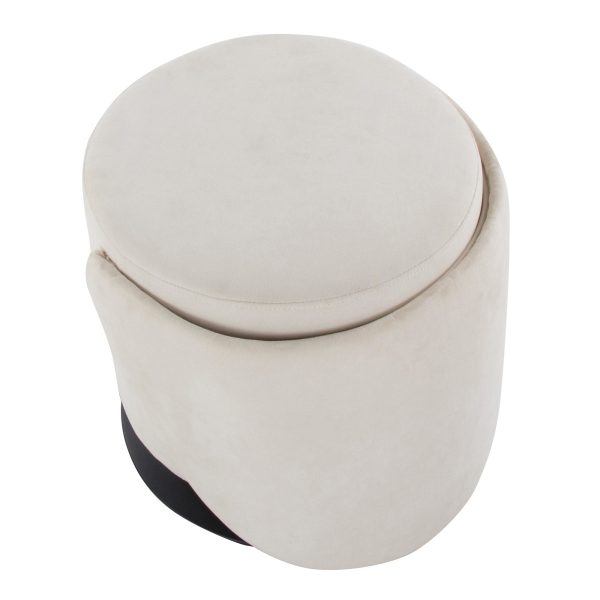 Finch Black Metal Cream Fabric Contemporary Swivel Chair 15
