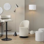 Finch Black Metal Cream Fabric Contemporary Swivel Chair 25 Finch Black Metal Cream Fabric Contemporary Swivel Chair