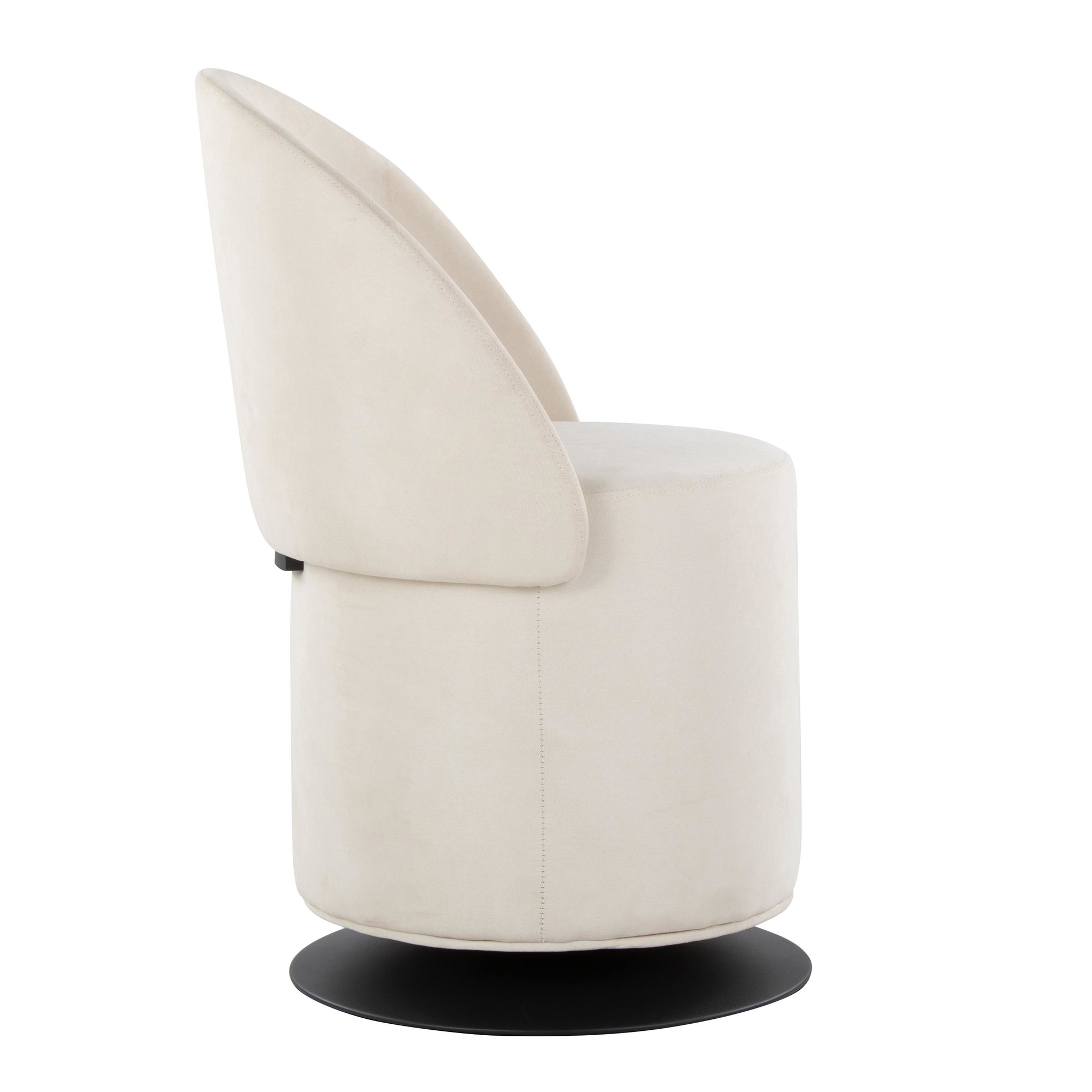 Finch Black Metal Cream Fabric Contemporary Swivel Chair 10 Finch Black Metal Cream Fabric Contemporary Swivel Chair - Image 10