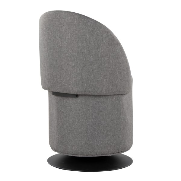 Finch Contemporary Grey Fabric Adjustable Swivel Chair LumiSource 10