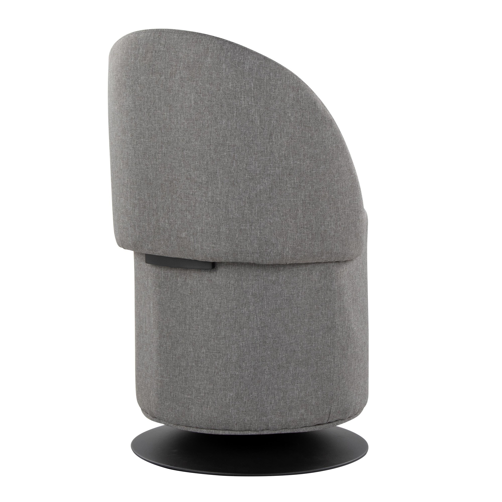 Finch Contemporary Grey Fabric Adjustable Swivel Chair LumiSource 11 Finch Contemporary Grey Fabric Adjustable Swivel Chair LumiSource - Image 11