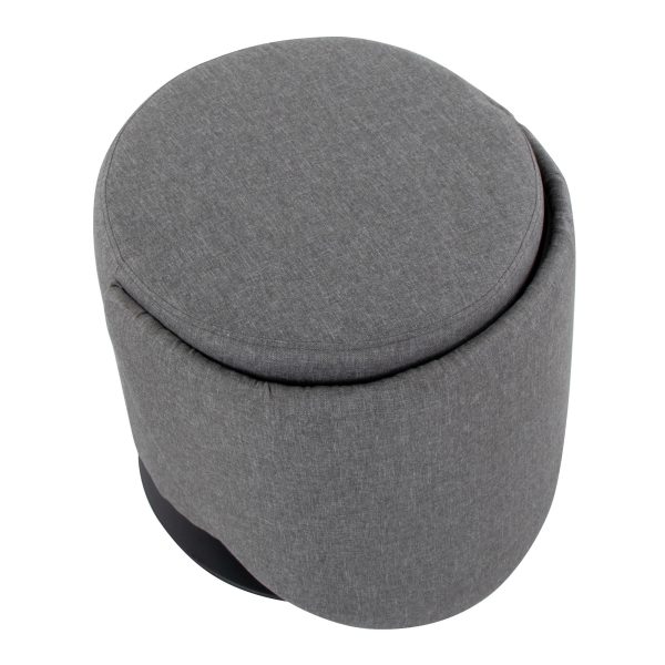 Finch Contemporary Grey Fabric Adjustable Swivel Chair LumiSource 15