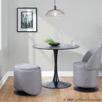 Finch Contemporary Grey Fabric Adjustable Swivel Chair LumiSource 21 Finch Contemporary Grey Fabric Adjustable Swivel Chair LumiSource