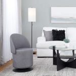 Finch Contemporary Grey Fabric Adjustable Swivel Chair LumiSource 24 Finch Contemporary Grey Fabric Adjustable Swivel Chair LumiSource