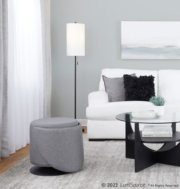 Finch Contemporary Grey Fabric Adjustable Swivel Chair LumiSource 7