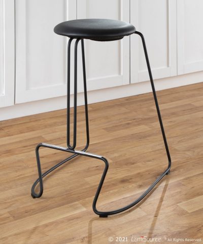 Finn Black Steel Contemporary Counter Stools (Set of 2)