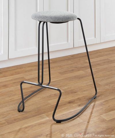 Finn Contemporary Light Grey Fabric Counter Stools (Set of 2)