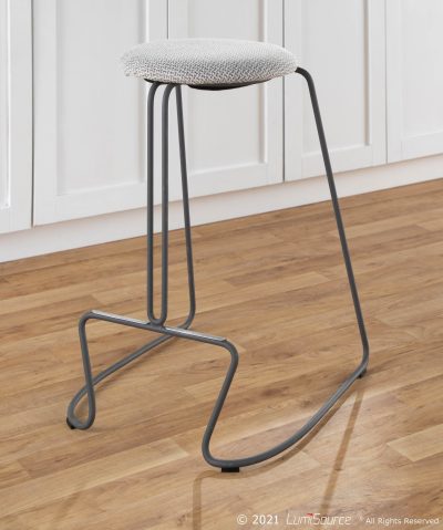 Finn Grey Steel Light Grey Contemporary Counter Stools (Set of 2)