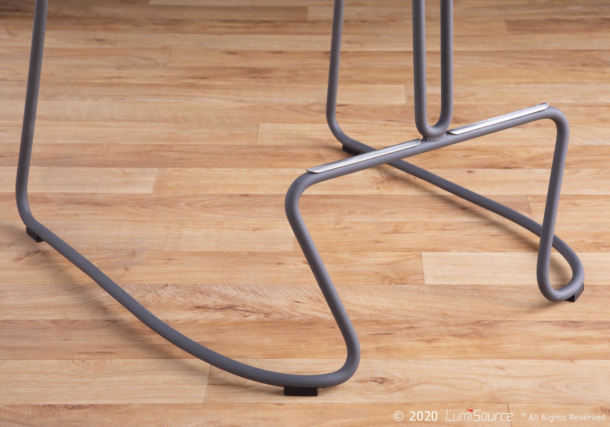 Finn Grey Steel and Charcoal Fabric Counter Stools (Set of 2) 2 Finn Grey Steel and Charcoal Fabric Counter Stools (Set of 2) - Image 2