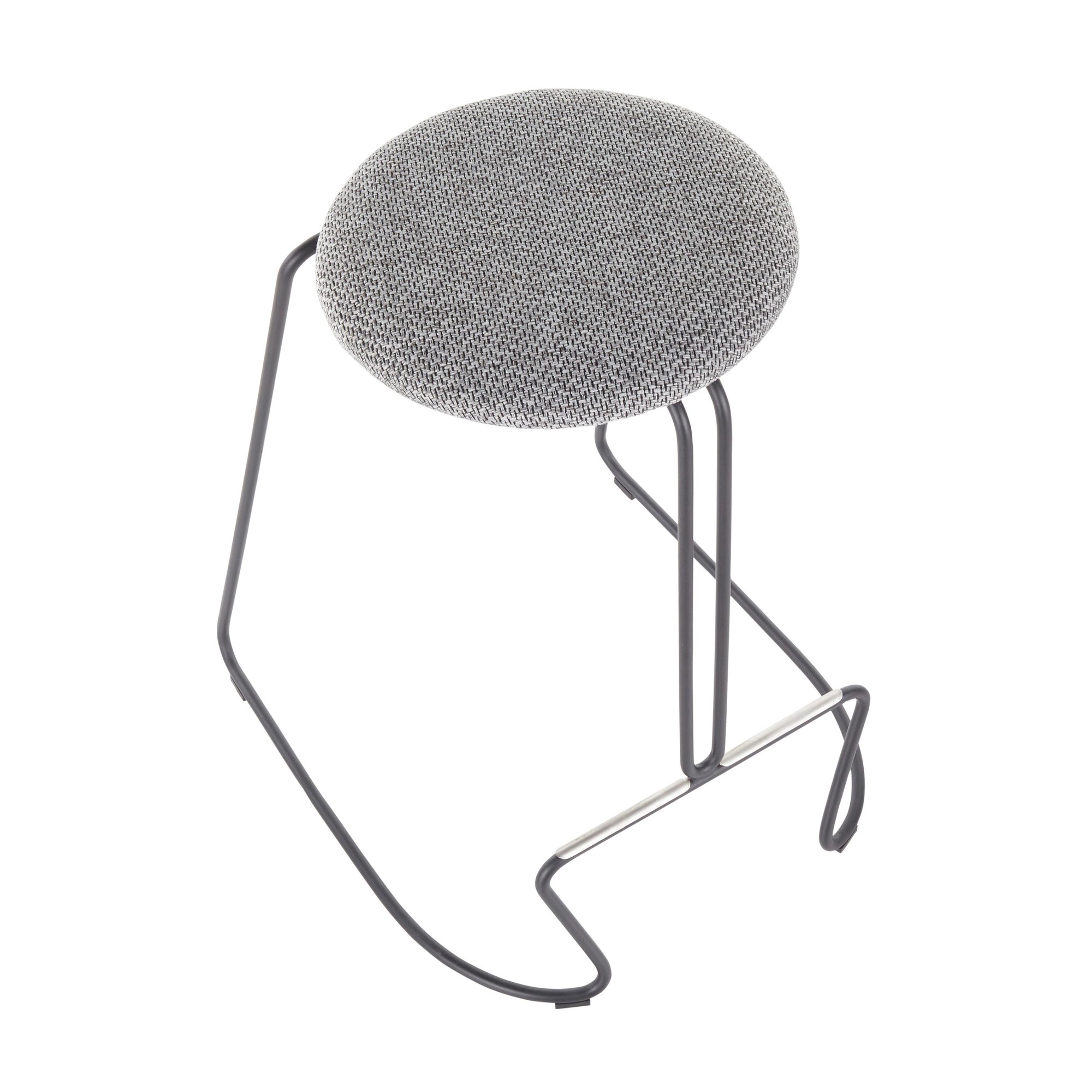 Finn Grey Steel and Charcoal Fabric Counter Stools (Set of 2) 11 Finn Grey Steel and Charcoal Fabric Counter Stools (Set of 2) - Image 11